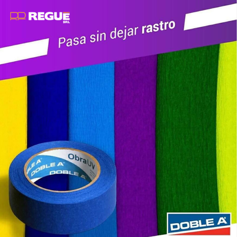 Cinta de Papel para Pintor Enmascarar Azul UV Doble A