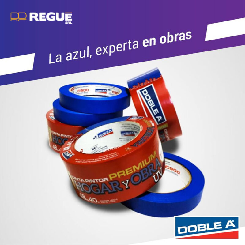 Cinta de Papel para Pintor Enmascarar Azul UV Doble A