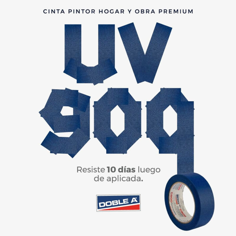 Cinta de Papel para Pintor Enmascarar Azul UV Doble A