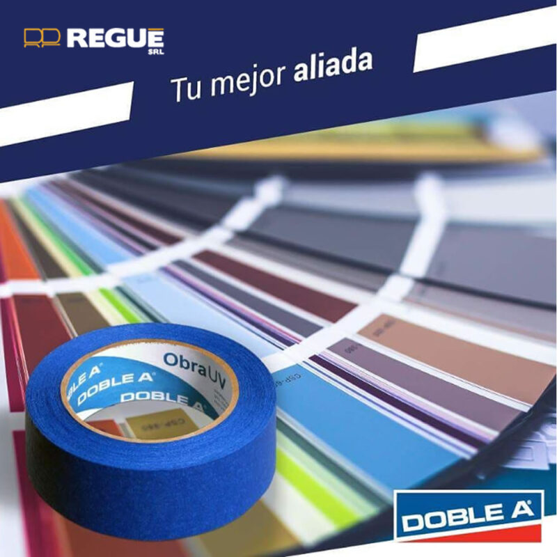 Cinta de Papel para Pintor Enmascarar Azul UV Doble A